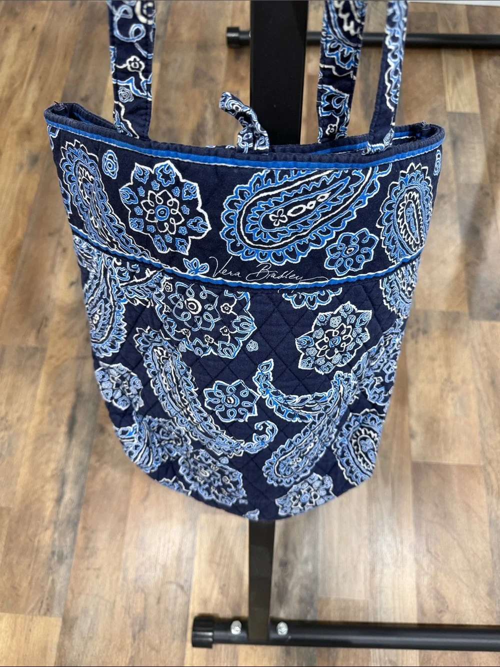 Vera Bradley Quilted Navy Paisley Tote Bag